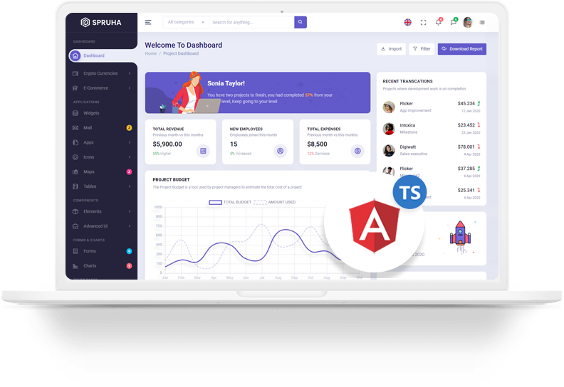 Spruha Angular Admin & Dashboard Template